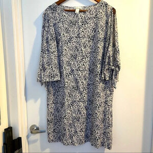 Dress open on shoulder 12 long sleeves H&M blue